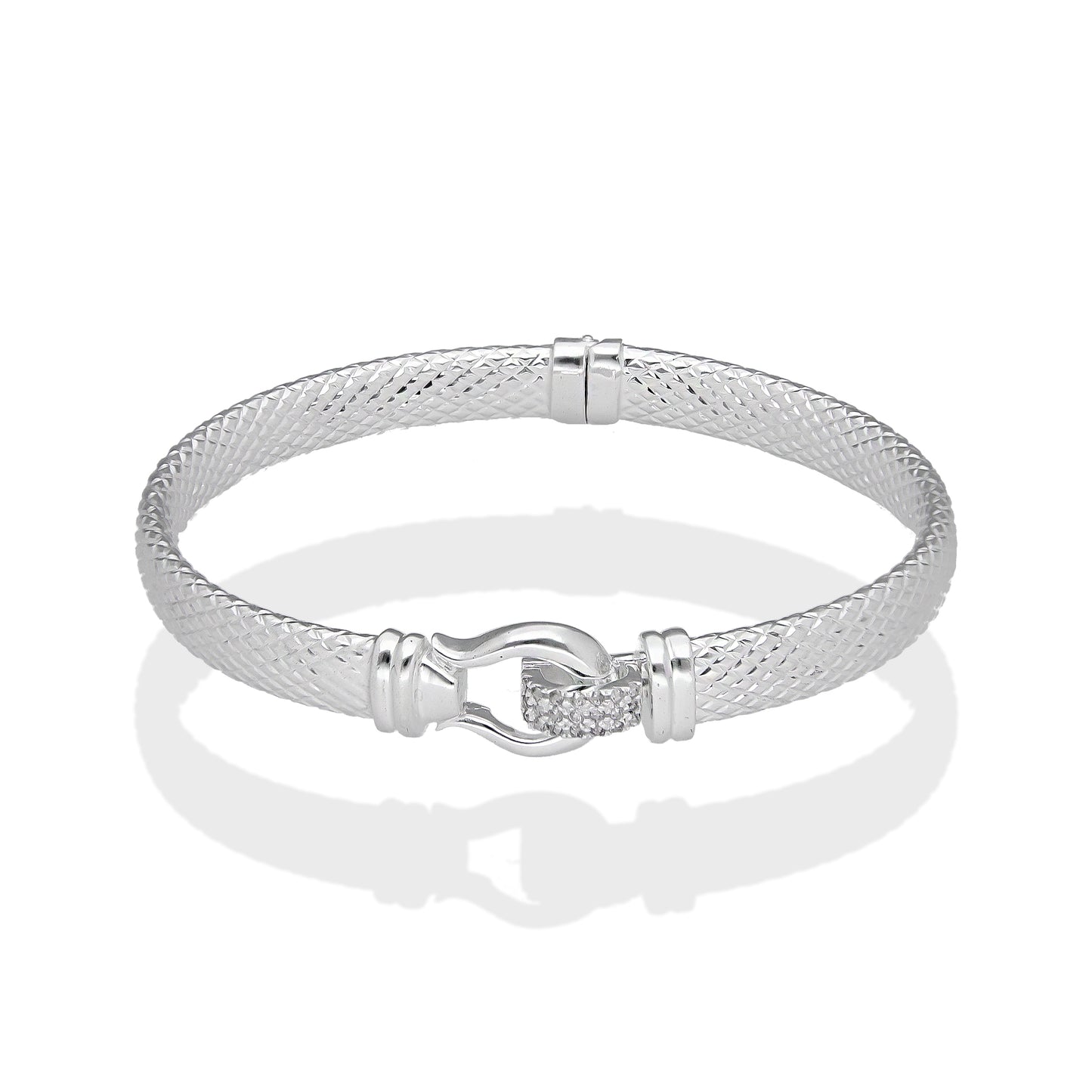 LPPD132 Pulsera Brazalete Dama Mod Belt Super Diamantada en Plata .925