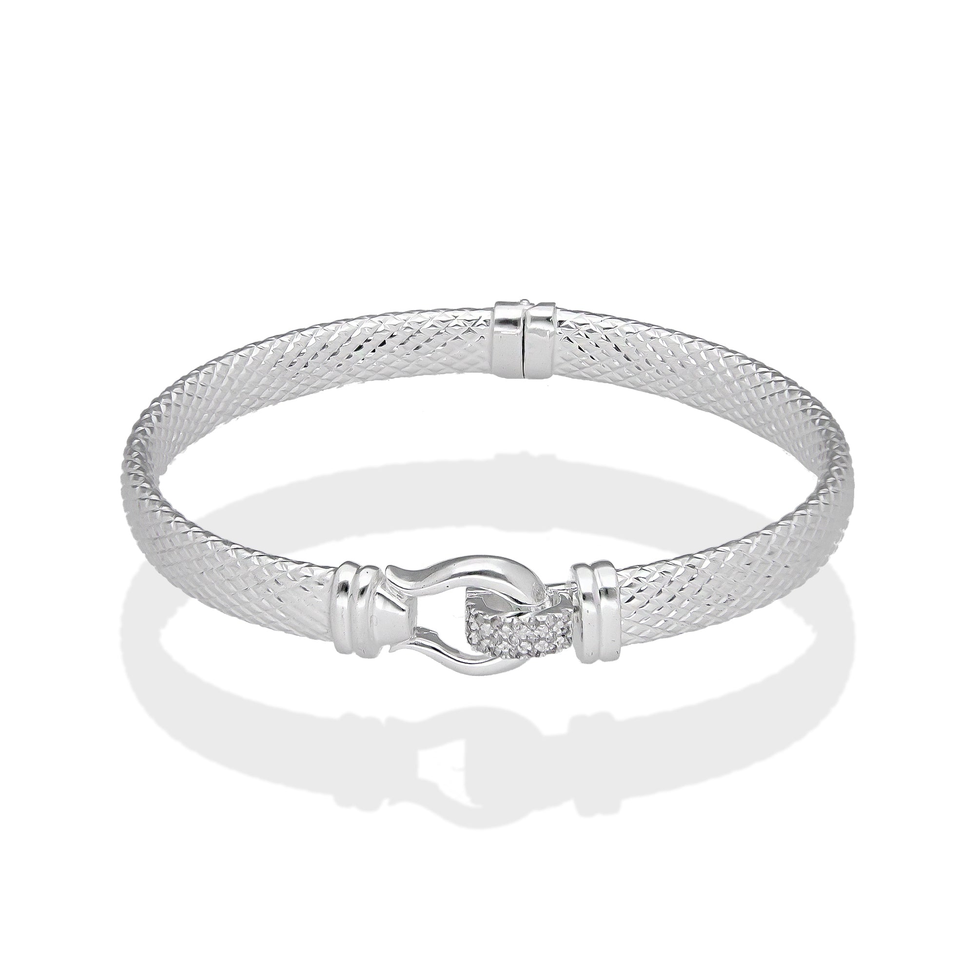 LPPD132 Pulsera Brazalete Dama Mod Belt Super Diamantada en Plata .925