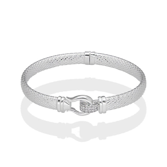 LPPD132 Pulsera Brazalete Dama Mod Belt Super Diamantada en Plata .925