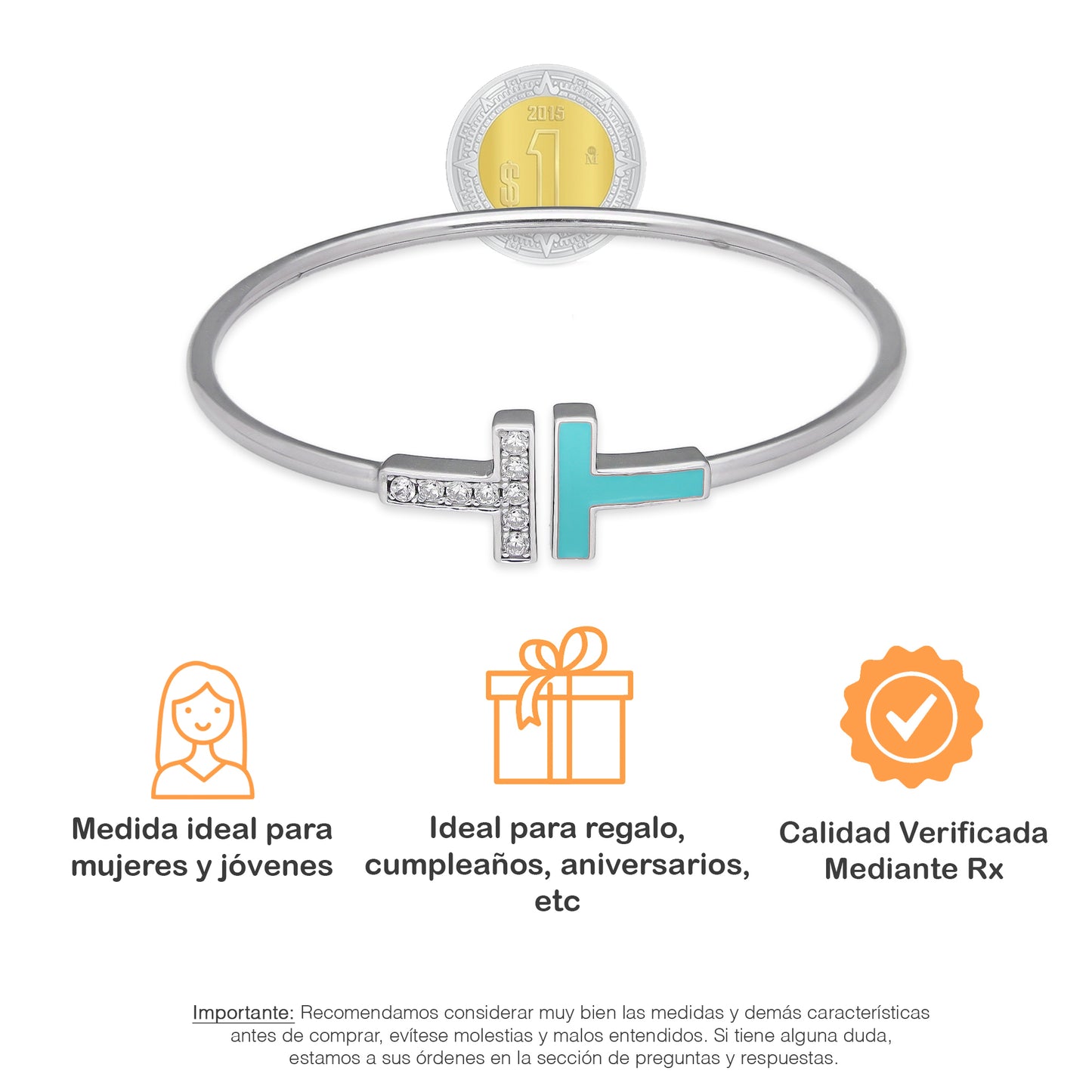 LPPD133 Pulsera Brazalete Dama Mod TT Color en Plata .925