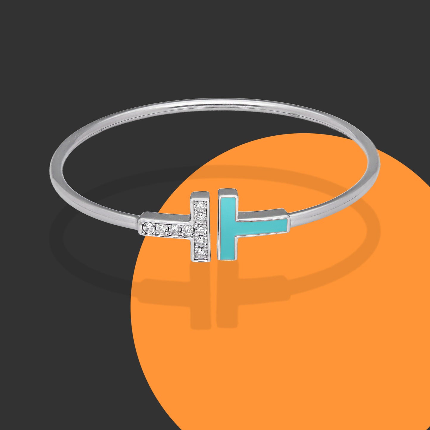 LPPD133 Pulsera Brazalete Dama Mod TT Color en Plata .925