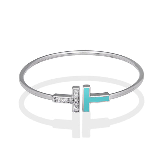 LPPD133 Pulsera Brazalete Dama Mod TT Color en Plata .925