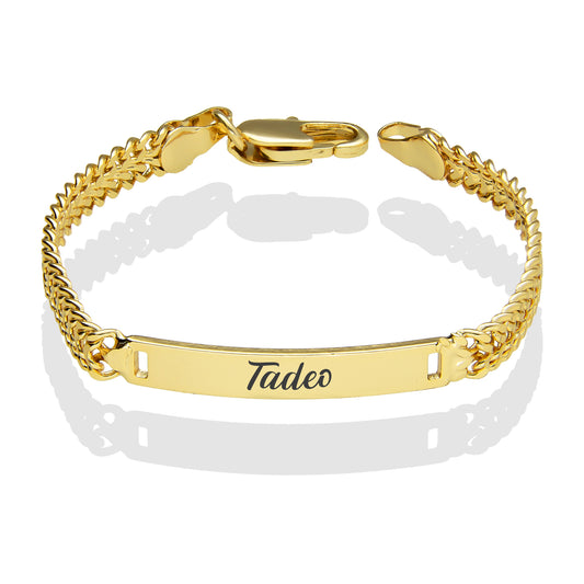 LPPG003 Mini Pulsera Personalizada D Eslabón 13 cm Oro Laminado 18 K 2993647178