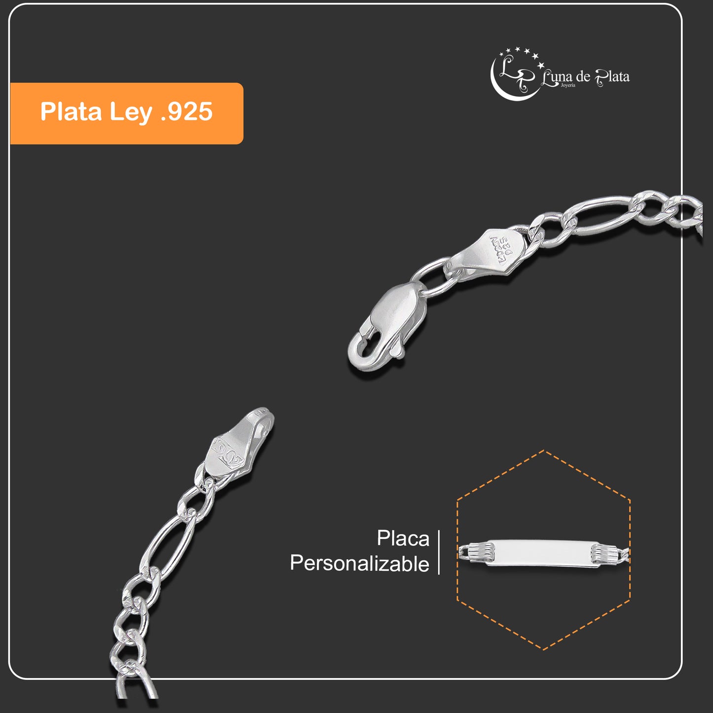 LPPN002 Esclava P/bebé Grabado Laser Mod Figa3x1 Plata .925 937663142