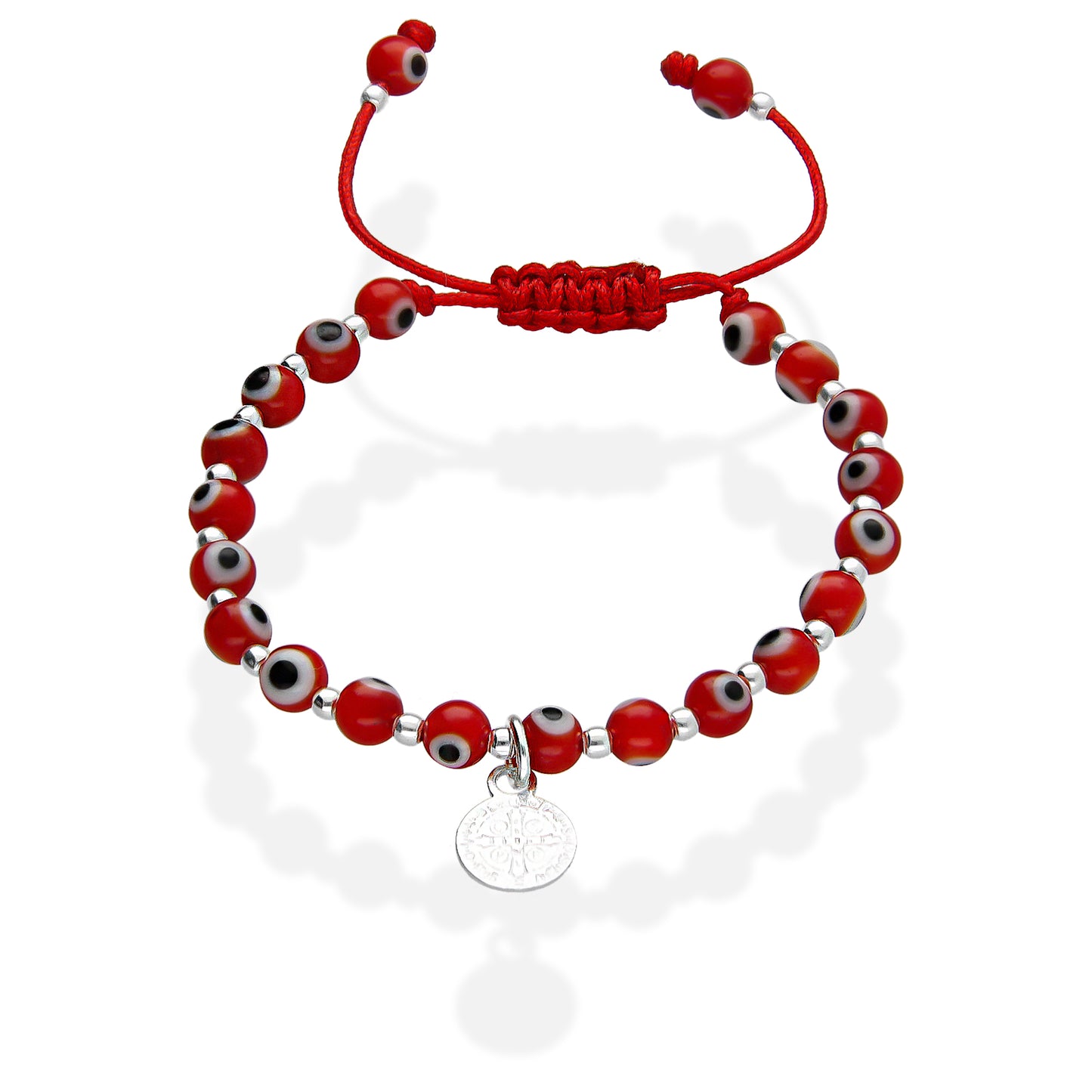 LPPN015 Pulsera Ajustable Baby Ojitos Turcos Rojo Plata .925 3105460920