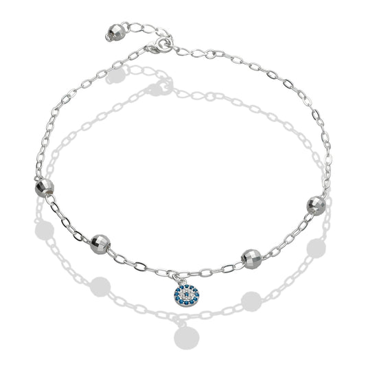 LPTB001 Pulsera Tobillera Mod Bolas Facetadas Circl Plata .925 Taxco 855691188