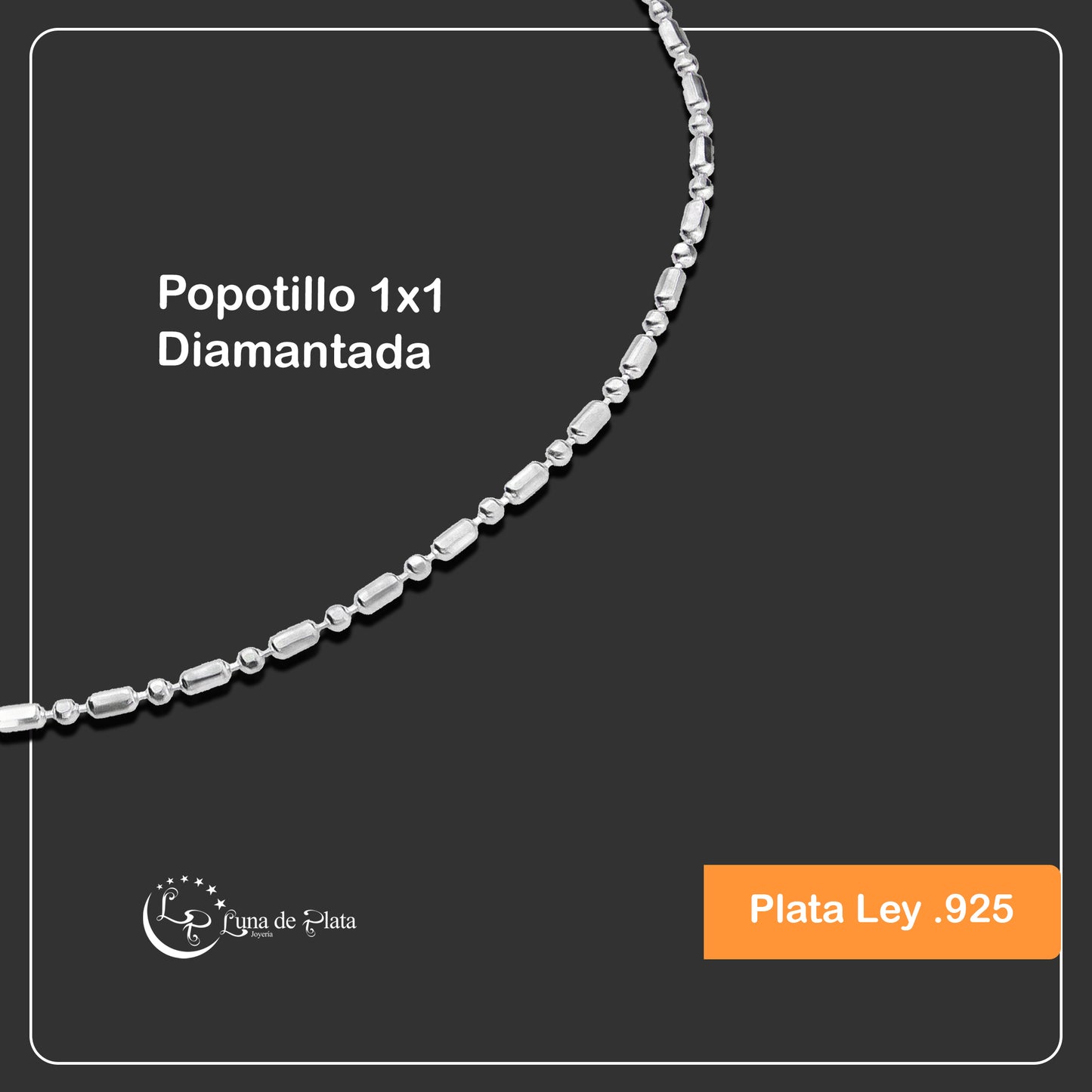 LPTB011 Pulsera Tobillera Mod Popotillo 1x1 Diam Plata .925 Taxco 2070059231