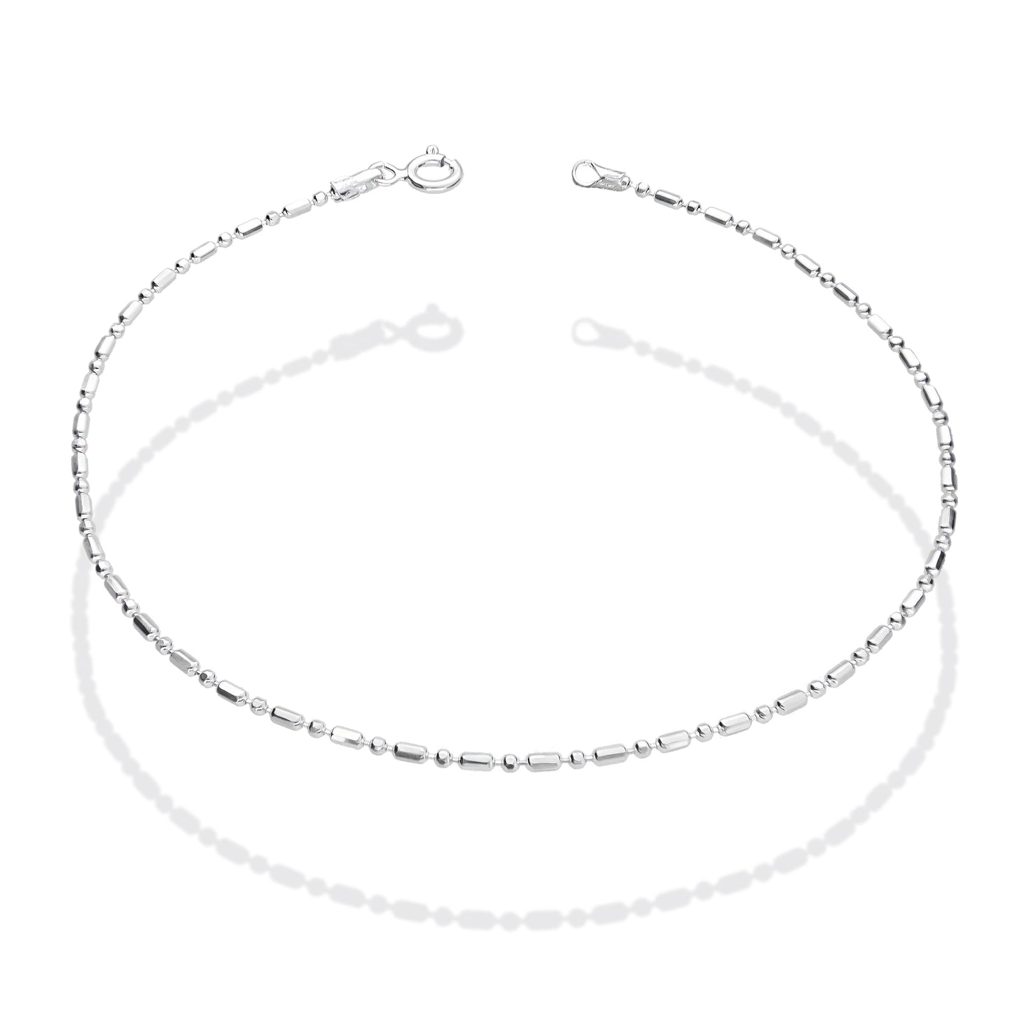 LPTB011 Pulsera Tobillera Mod Popotillo 1x1 Diam Plata .925 Taxco 2070059231