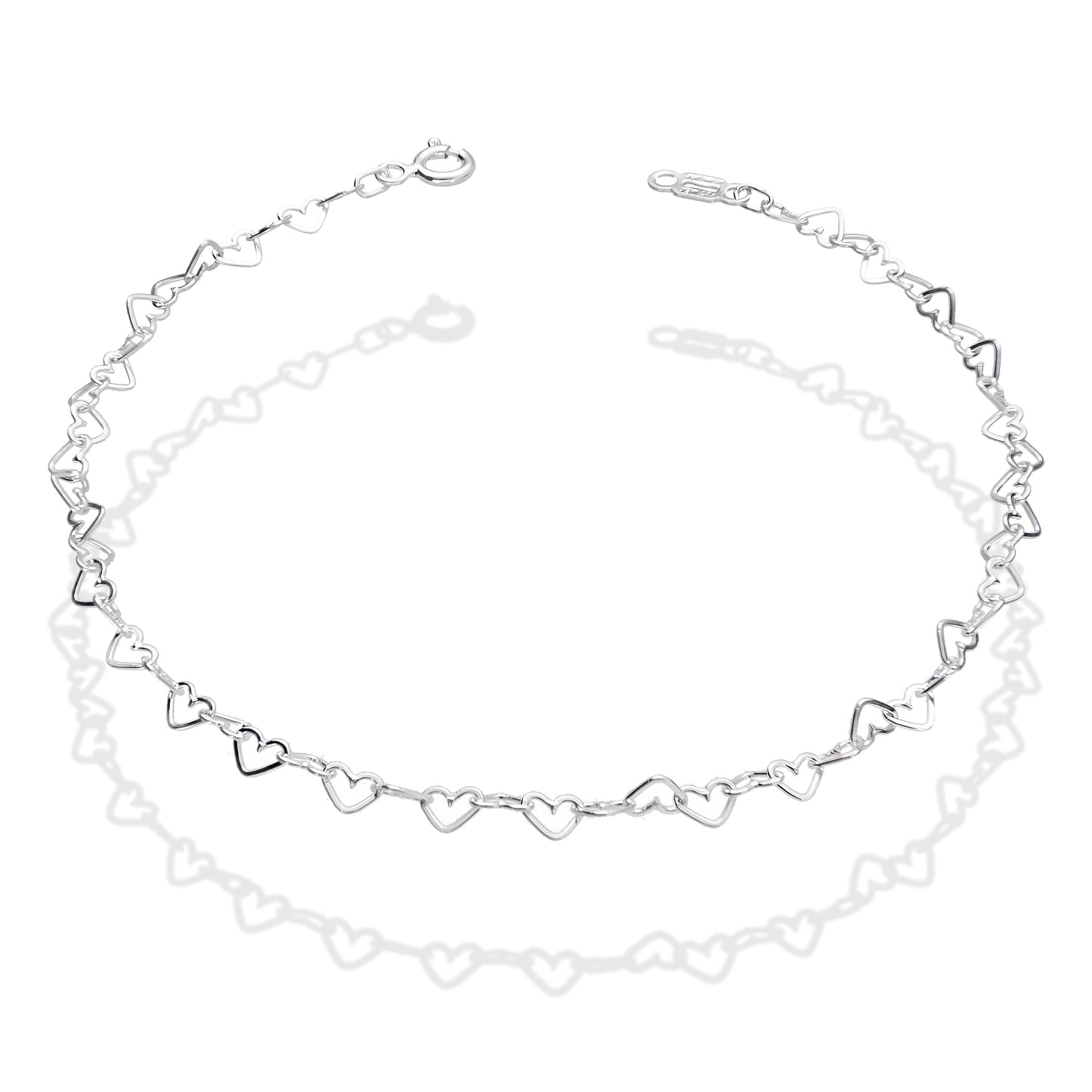 LPTB012 Pulsera Tobillera Mod Love Silueta Plata .925 Taxco 2070097311