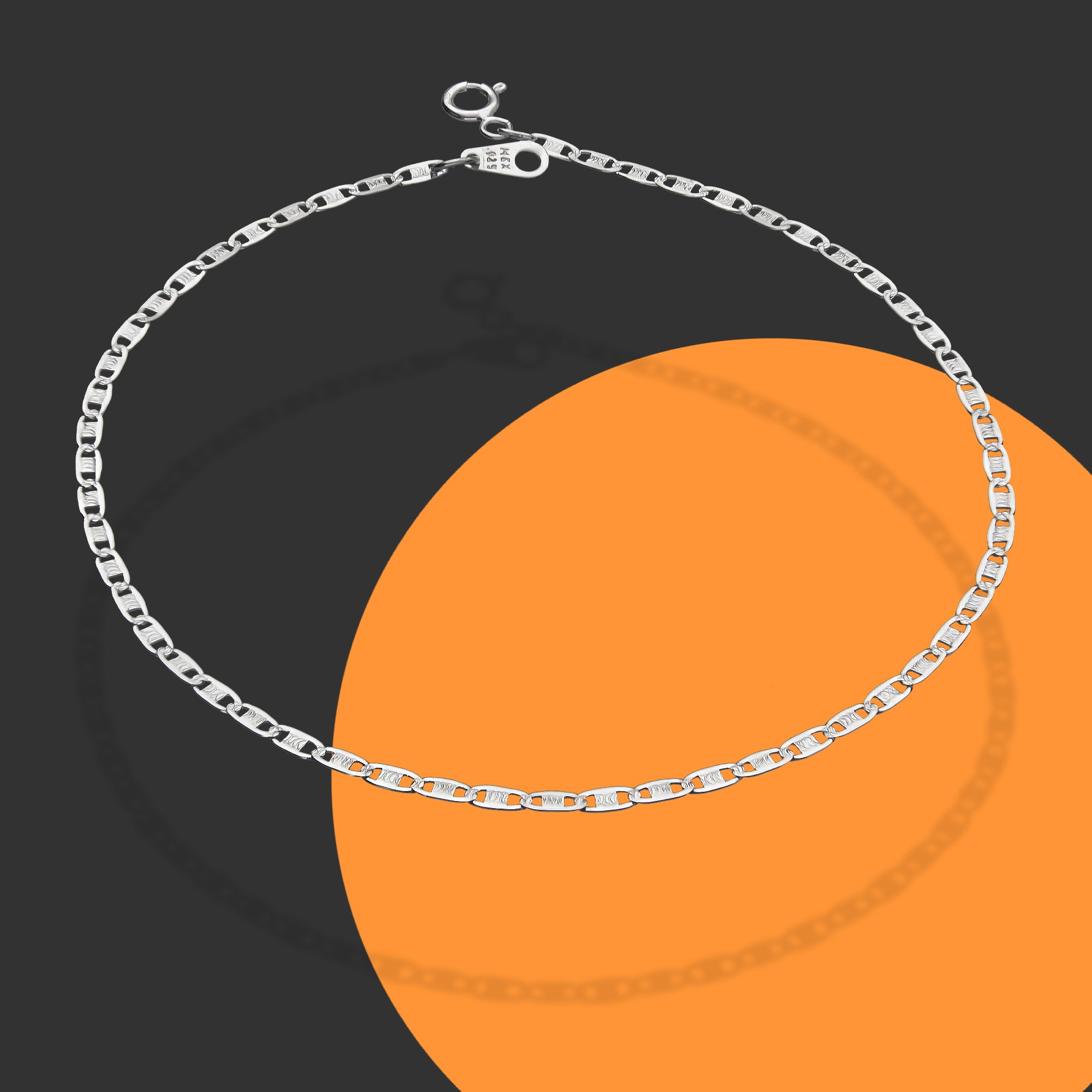 LPTB020 Pulsera Tobillera Valentino Diam 2mm 27cm Plata .925 Taxco 3220504398