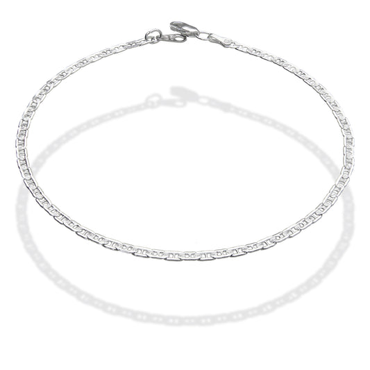 LPTB024 Pulsera Tobillera Gusi Diam 3mm 27 cm Plata .925 Taxco 2100086209