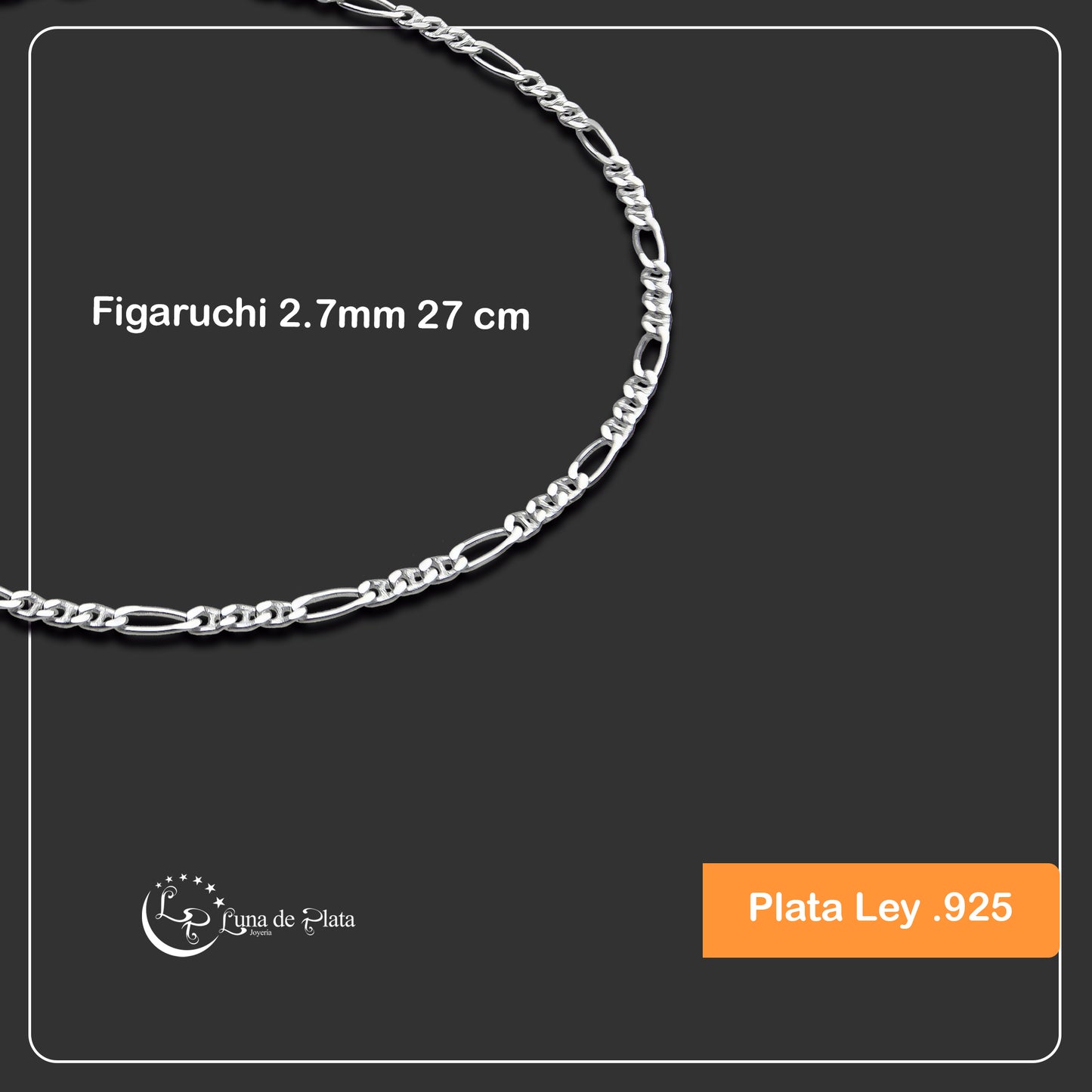 LPTB026 Pulsera Tobillera Figaruchi 2.7mm 27 cm Plata .925 Taxco 2100063291