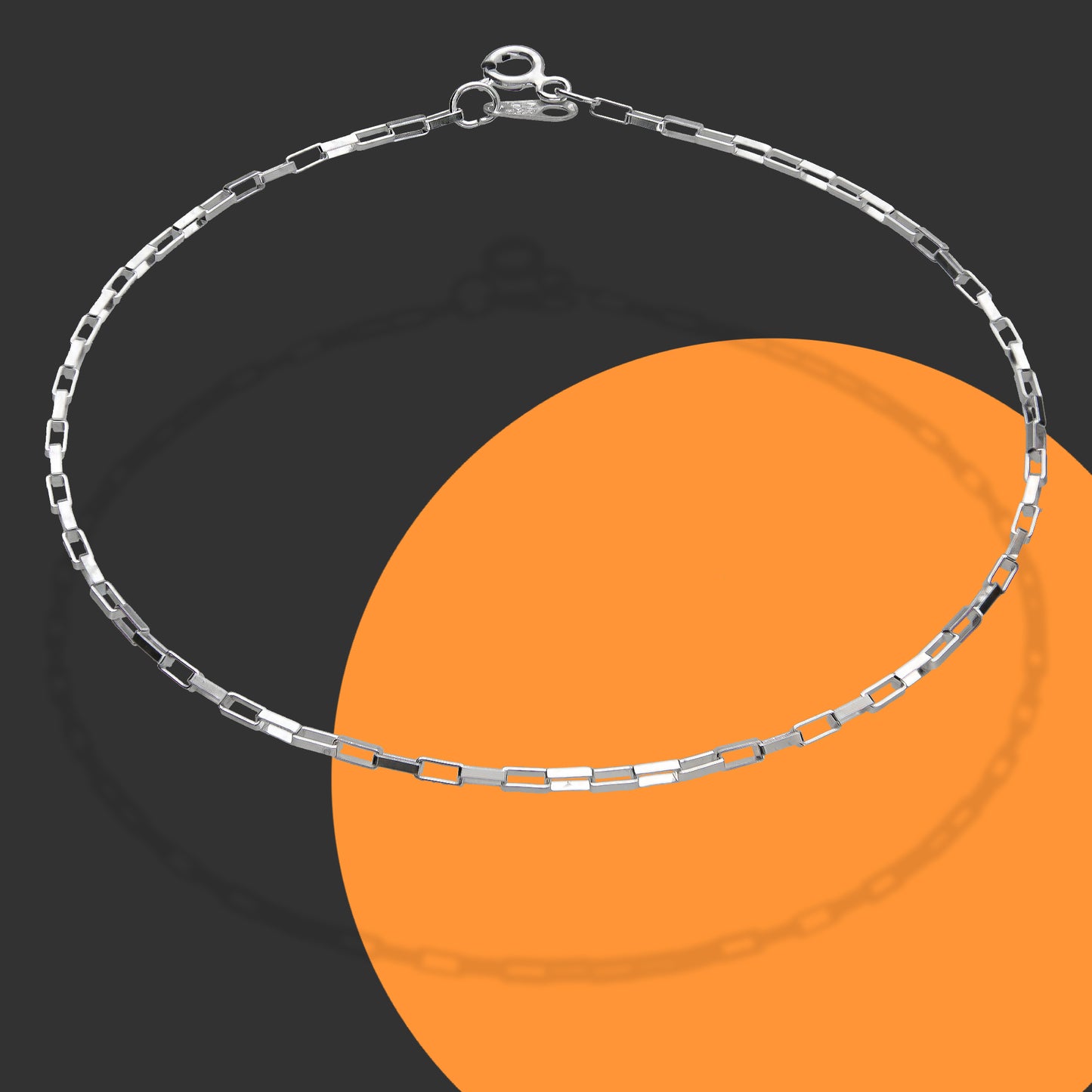 LPTB027 Pulsera Tobillera Lunga 2mm 25 cm Plata .925 Taxco 2100037977