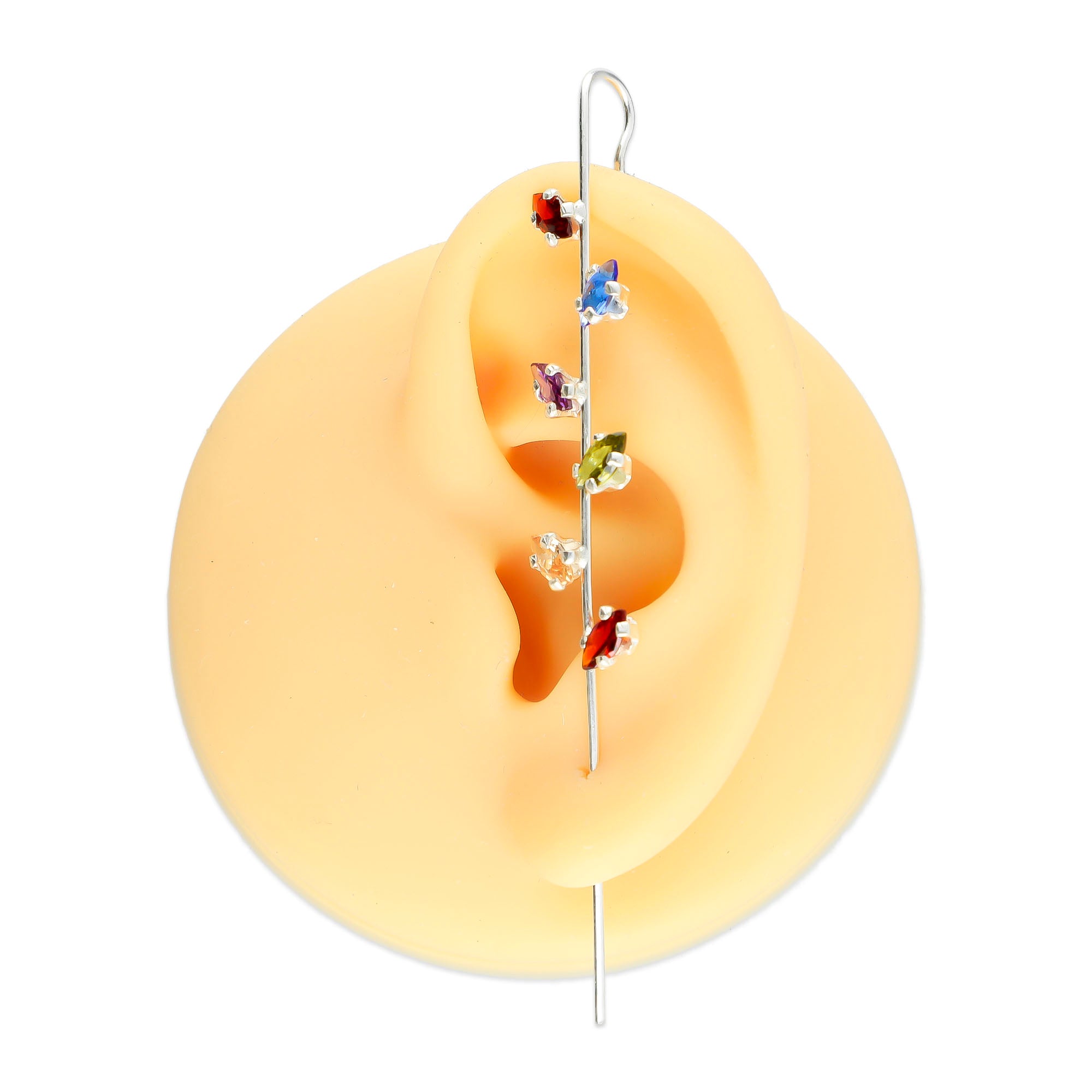 LPTR004 Arete Trepador Plata .925 Mod Recto Semilla Taxco Multicolor MLM912697915