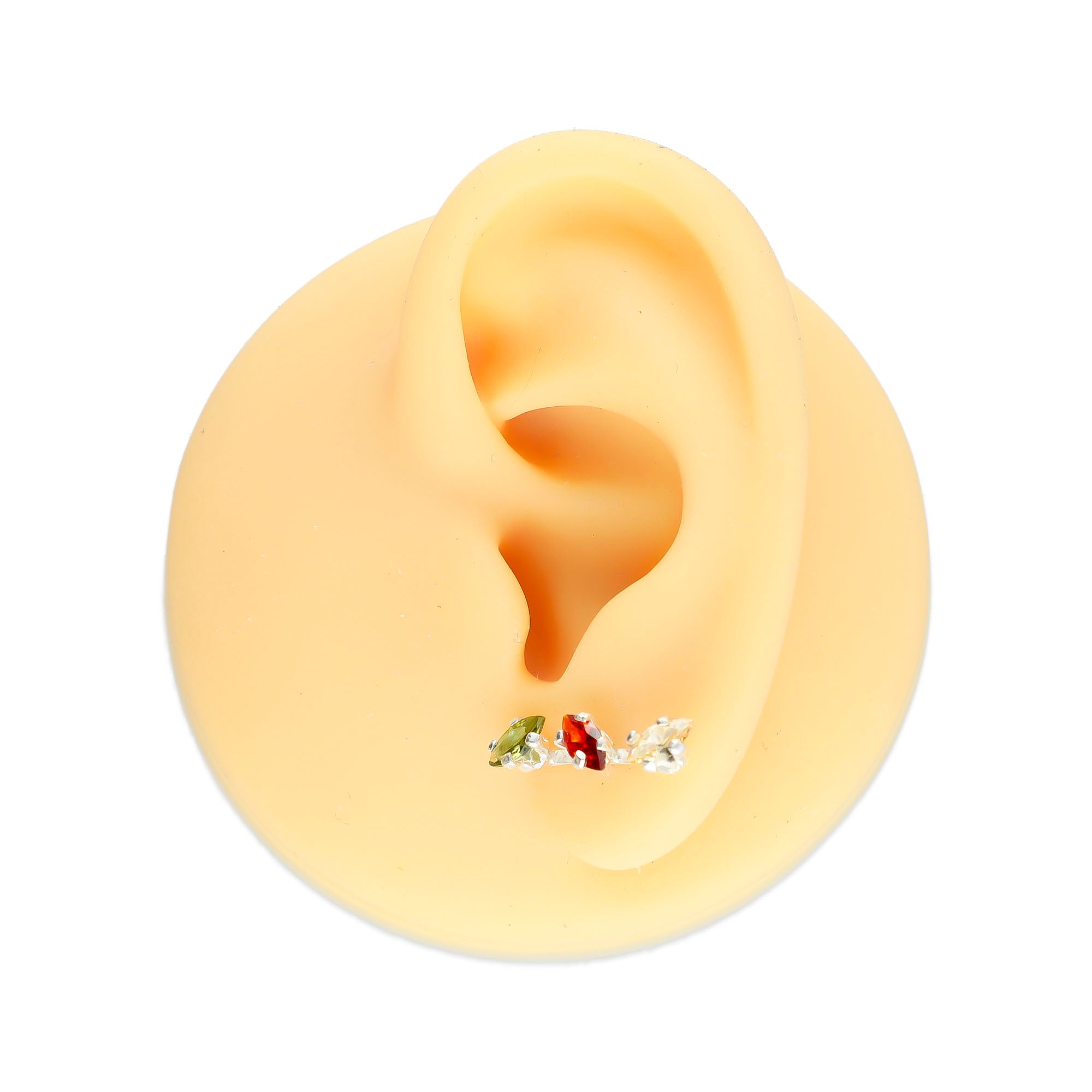 LPTR004 Arete Trepador Plata .925 Mod Recto Semilla Taxco Multicolor MLM912697915