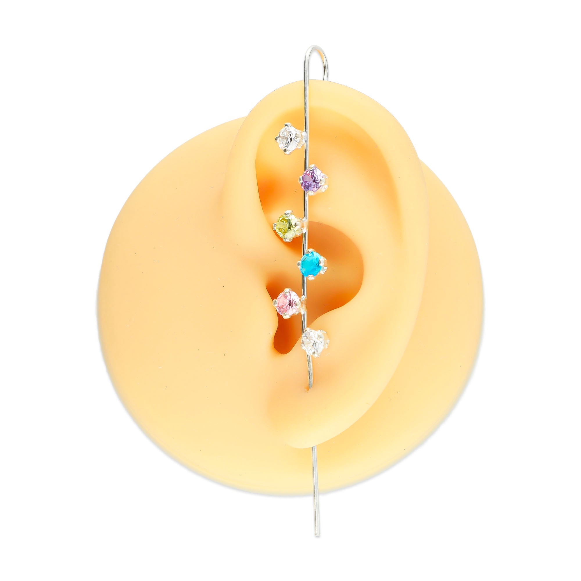 LPTR006 Arete Trepador Plata .925 Mod Recto Redondo Taxco Multicolor MLM912691658