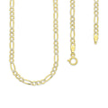 MR10CU033-55 Cadena Oro Sólido 10K Fígaro 3*1 Diamantada 2.7 mm x 55 cm