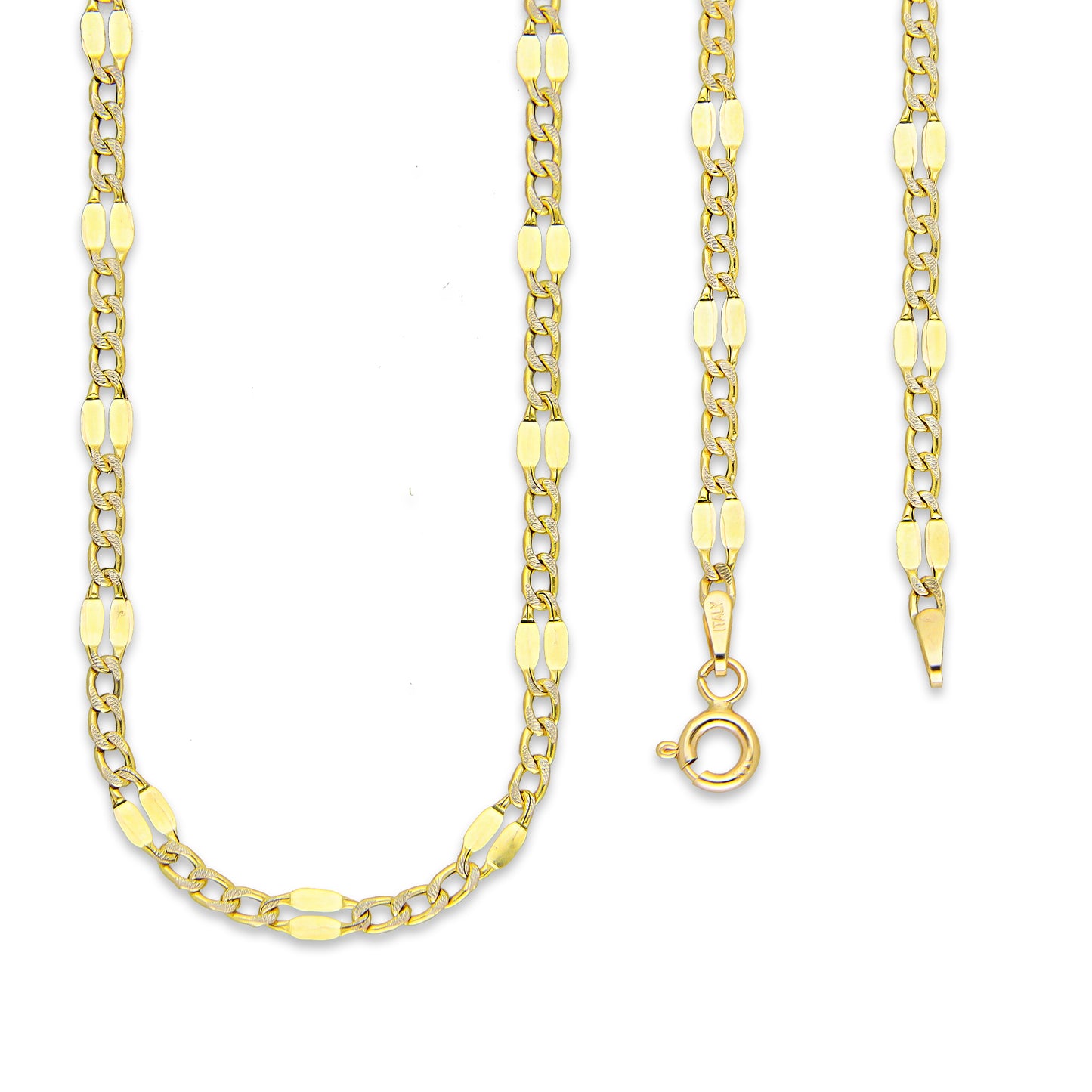 MR10CU056-60 Cadena Oro Sólido 10K Modelo Ancla Lisa Forjada 3*1 3 mm x 60 cm