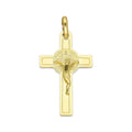 MR10DJ192 Dije Oro Sólido 10K EMF10 Cristo Chico Doble Vista Plana 1.7 cm x 3.4 cm