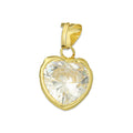 MR10DJ198 Dije Oro Sólido 10K EM Corazón con Bisel Liso Blanco 1.3 cm x 2.2 cm