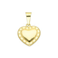 MR10DJ199 Dije Oro Sólido 10K EM Corazón Liso Bombeado Remaches 1.3 cm x 2 cm