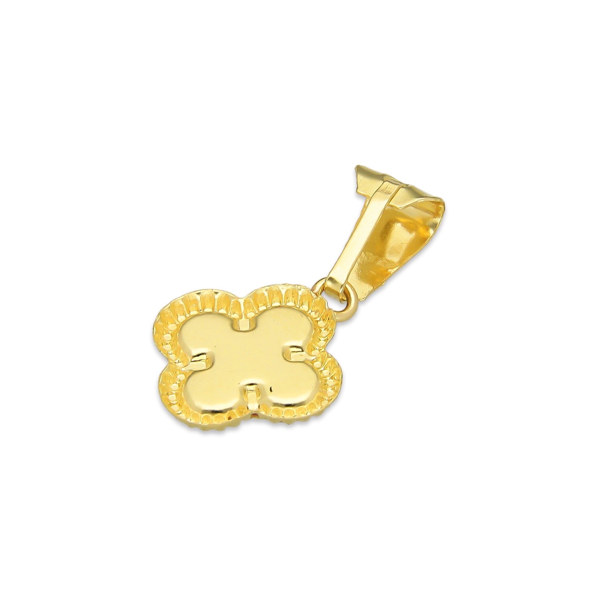 MR10DJ201 Dije Oro Sólido 10K EM Trébol Esmaltado Rojo 1 cm x 1.9 cm