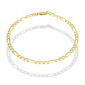 MR10PC043 Pulsera Para Caballero Oro Sólido 10K Mod Figaro 3*1 Lisa 3 mm x 21 cm