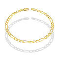 MR10PC044 Pulsera Para Caballero Oro Sólido 10K Mod Figaro 3*1 Lisa 4 mm x 21 cm