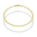 MR10PC045 Pulsera Para Caballero Oro Sólido 10K Mod Cubana Americana Diamantada 3 mm x 21 cm
