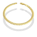 MR10PC048 Pulsera Para Caballero Oro Sólido 10K Mod Cubana Americana Lisa 5 mm x 21 cm