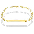 MR10PC050 Pulsera Esclava Caballero Oro Sólido 10K Mod Figaro 3*1 Diamantada 4 mm x 21 cm