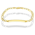 MR10PC051 Pulsera Esclava Caballero Oro Sólido 10K Mod Figaro 3*1 Diamantada 5 mm x 21 cm