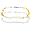 MR10PC052 Pulsera Esclava Caballero Oro Sólido 10K Mod Figaro 3*1 Lisa 4 mm x 21 cm