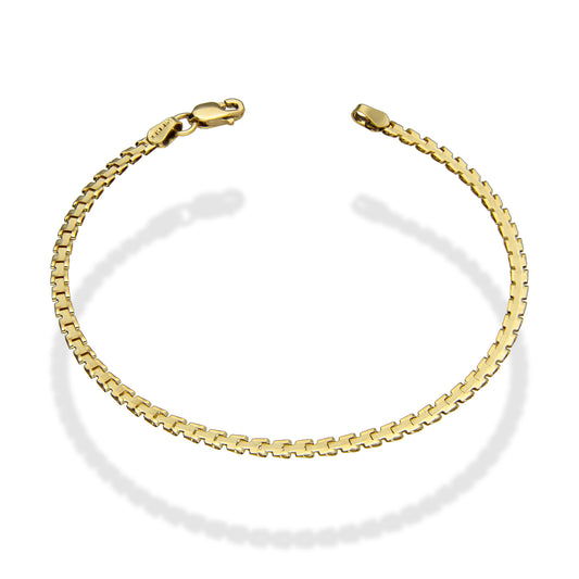 MR14PD004 Pulsera Dama Oro 14K Amarillo Rol Laso Sencillo 3 Mm x 18 Cm