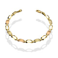 MR14PD005 Pulsera Dama Oro 14K Florentino Bombeada 1x1 Figuras Varias 5 Mm x 18 Cm