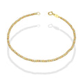 MR10PD073 Pulsera Dama Oro Sólido 10K EM10 Bolitas Diamantadas 2 mm x 18 cm de Largo