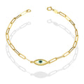 MR10PD082 Pulsera Dama Oro Sólido 10K EM10 Clip Largo con Ojito Turco 6 mm x 18 cm