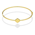 MR10PD089 Pulsera Dama Oro Sólido 10K EM10 Aro Trébol Radial Súper Ligero 18 cm de Largo