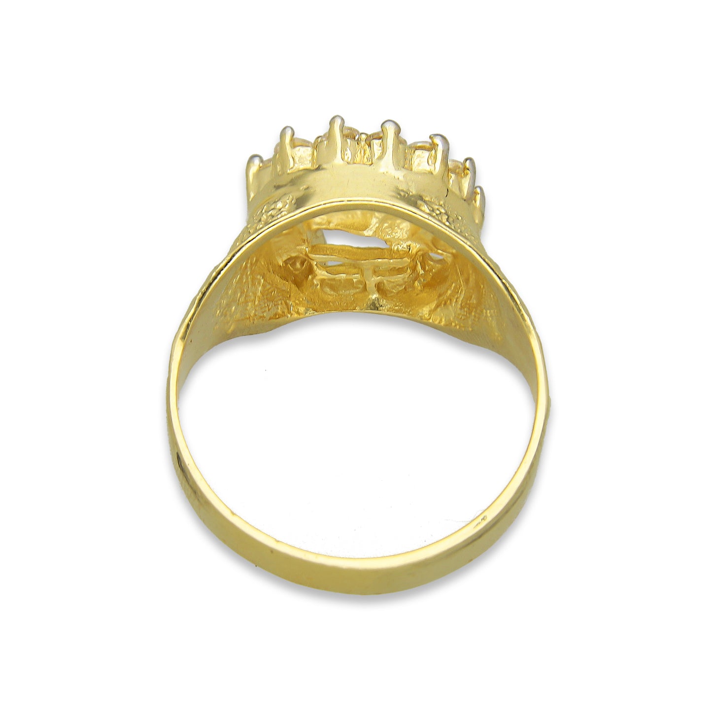 MR14AC006 Anillo Para Caballero Oro Sólido 14K Modelo Herradura Caballo con Zirconias