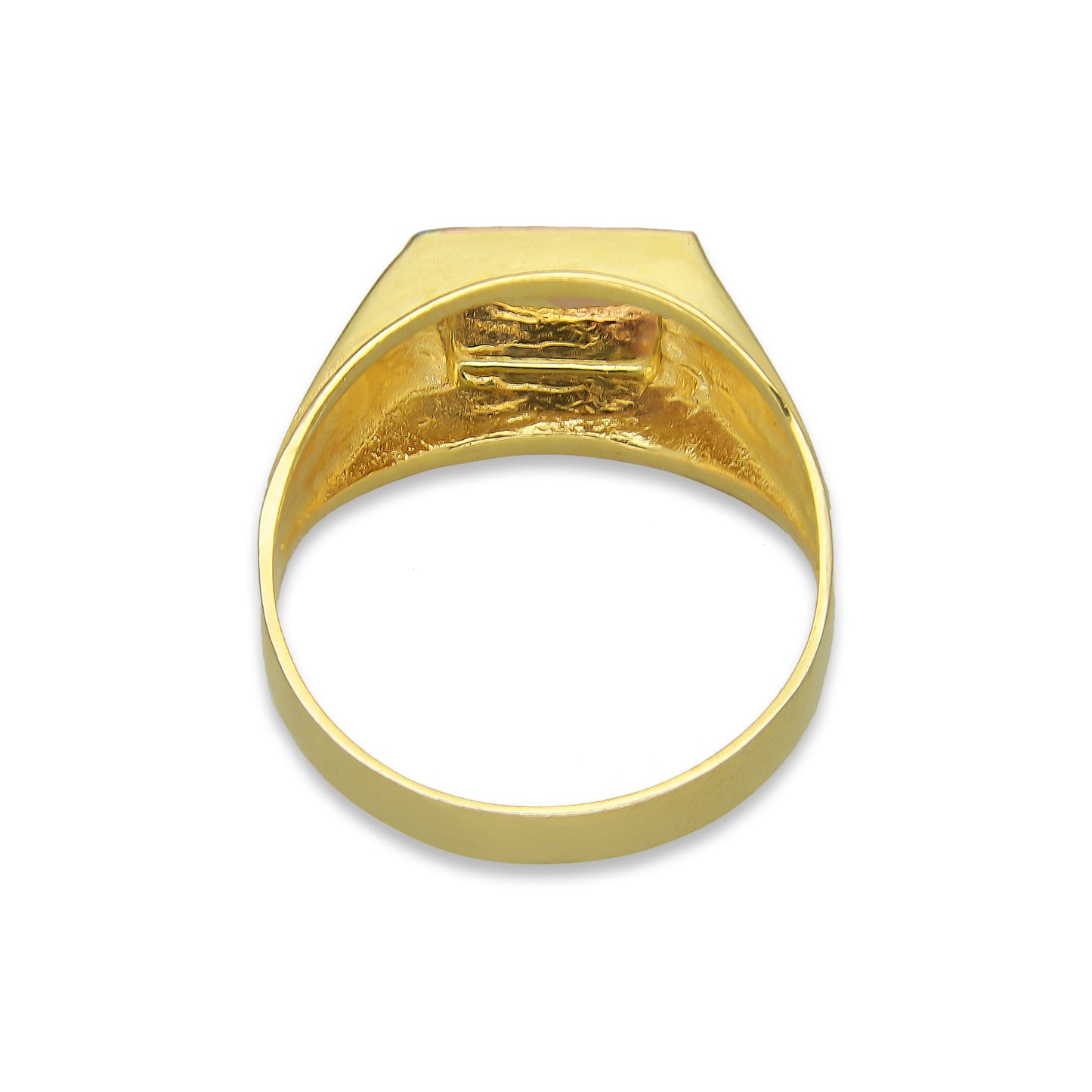 MR14AC011 Anillo Para Caballero Oro Sólido 14K Modelo Rectángulo Horizontal Florentino