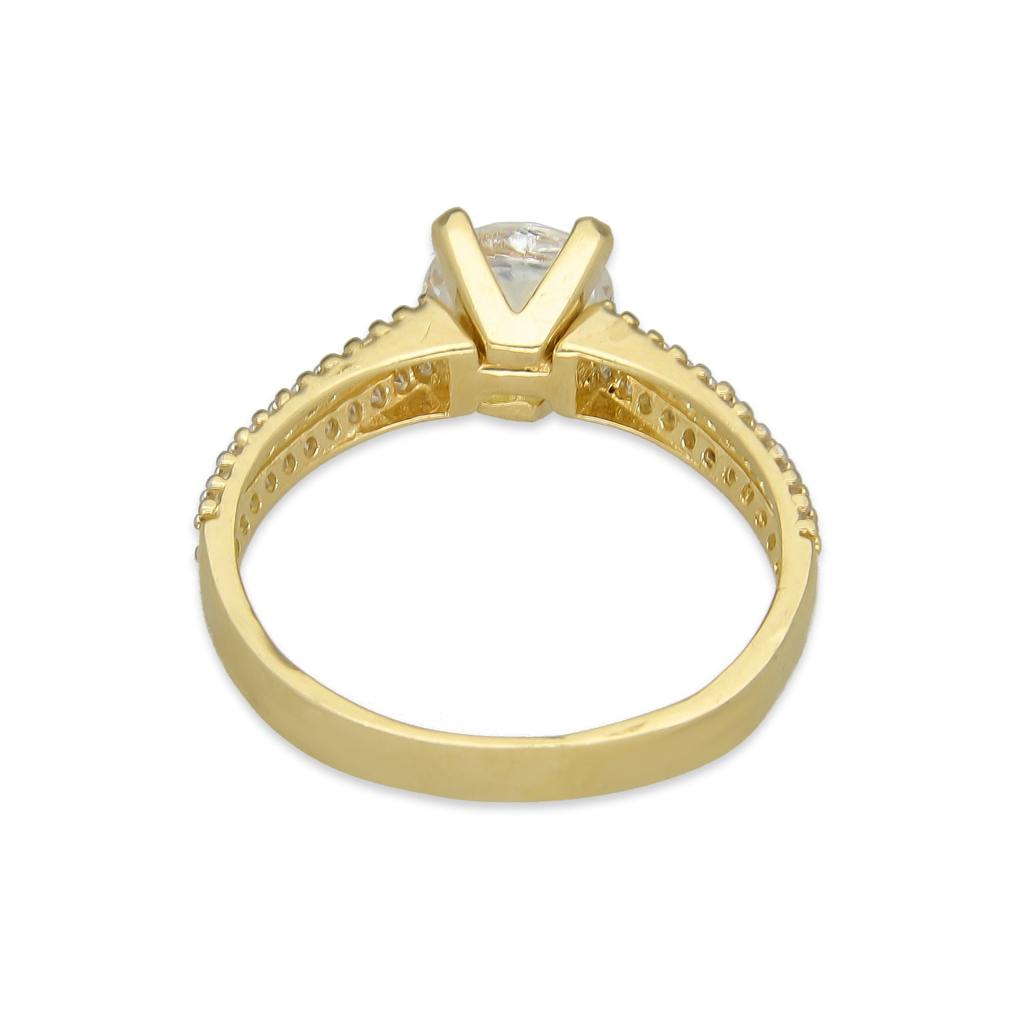 MR14AD007 Anillo Solitario Dama Oro Sólido 14K Modelo 2 LZ Zirconia Principal 6 mm