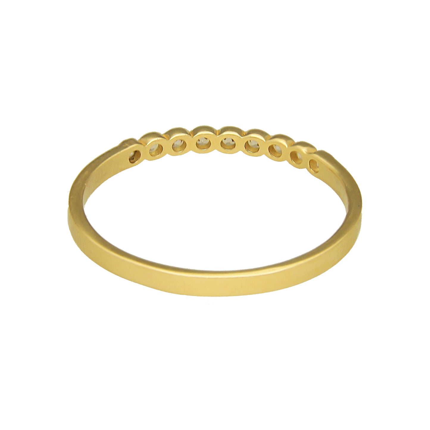 MR14AD011 Anillo Dama Oro Sólido 14K Churumbela Modelo 1 Línea Zirconia Delgada