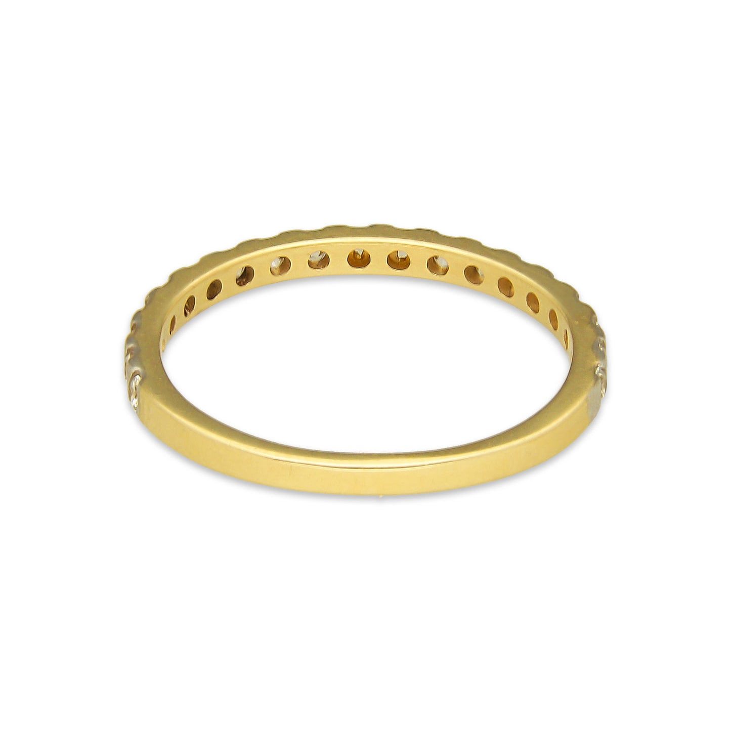 MR14AD012 Anillo Dama Oro Sólido 14K Churumbela Modelo Cuarto de Circunferencia con Zirconias