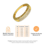 MR14AD018 Anillo Dama Oro Sólido 14K Churumbela Modelo I Love U con Zirconia