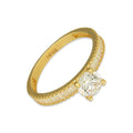 MR14AD022 Anillo Dama Solitario Oro Sólido 14K Modelo Zirconia Baguettes 6 mm Zirconia Principal