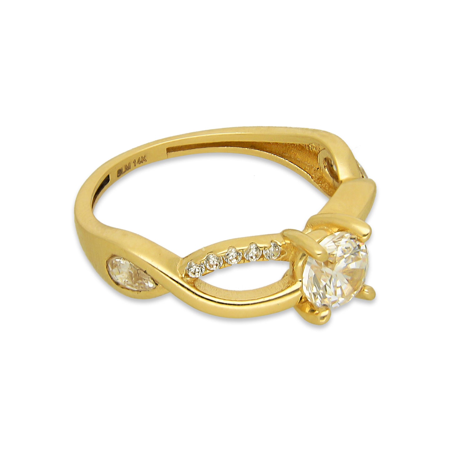 MR14AD026 Anillo Dama Solitario Oro Sólido 14K Modelo ADN 5 mm Zirconia Principal