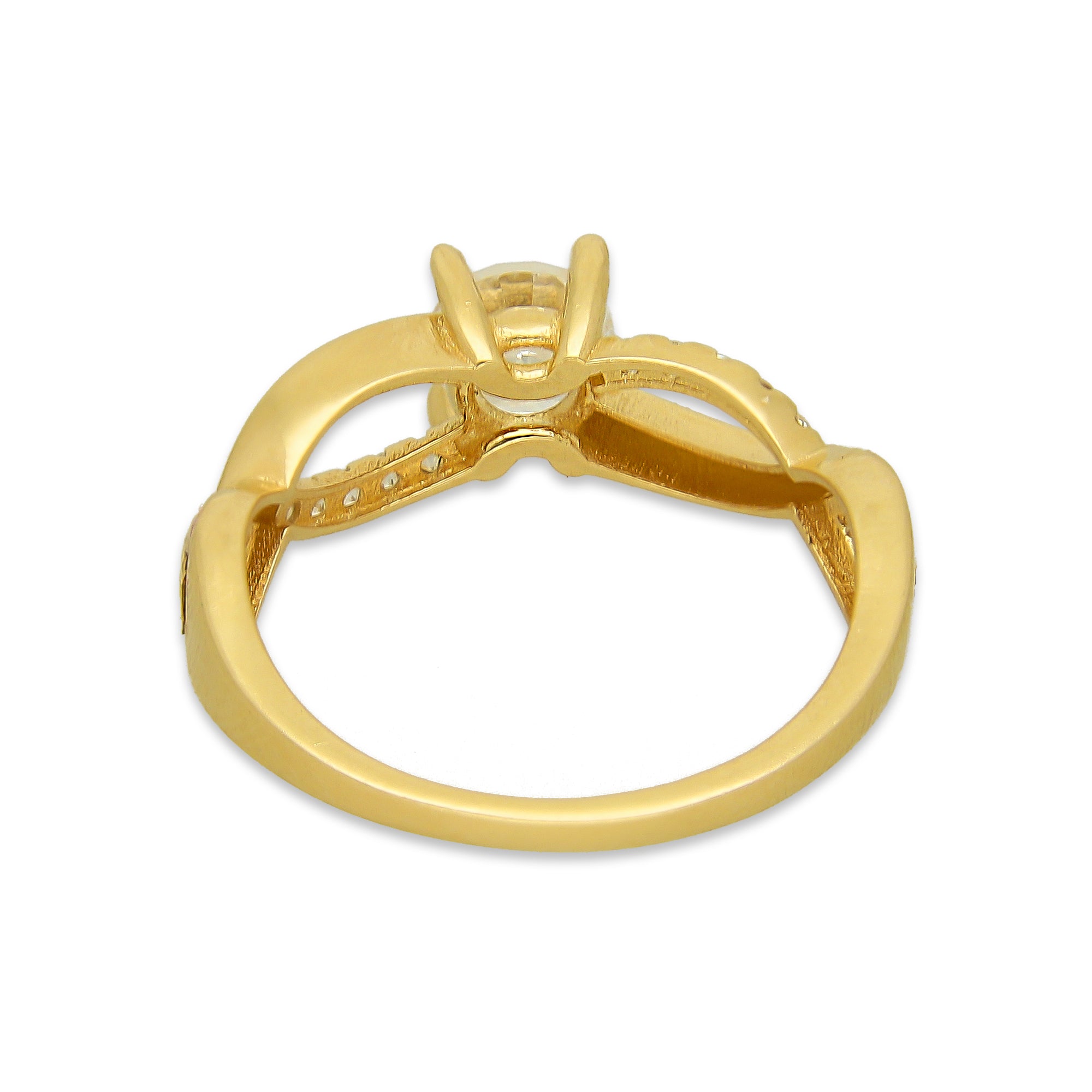 MR14AD026 Anillo Dama Solitario Oro Sólido 14K Modelo ADN 5 mm Zirconia Principal