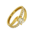 MR14AD030 Anillo Dama Solitario Oro Sólido 14K Modelo ADN Plano 5 mm Zirconia Principal
