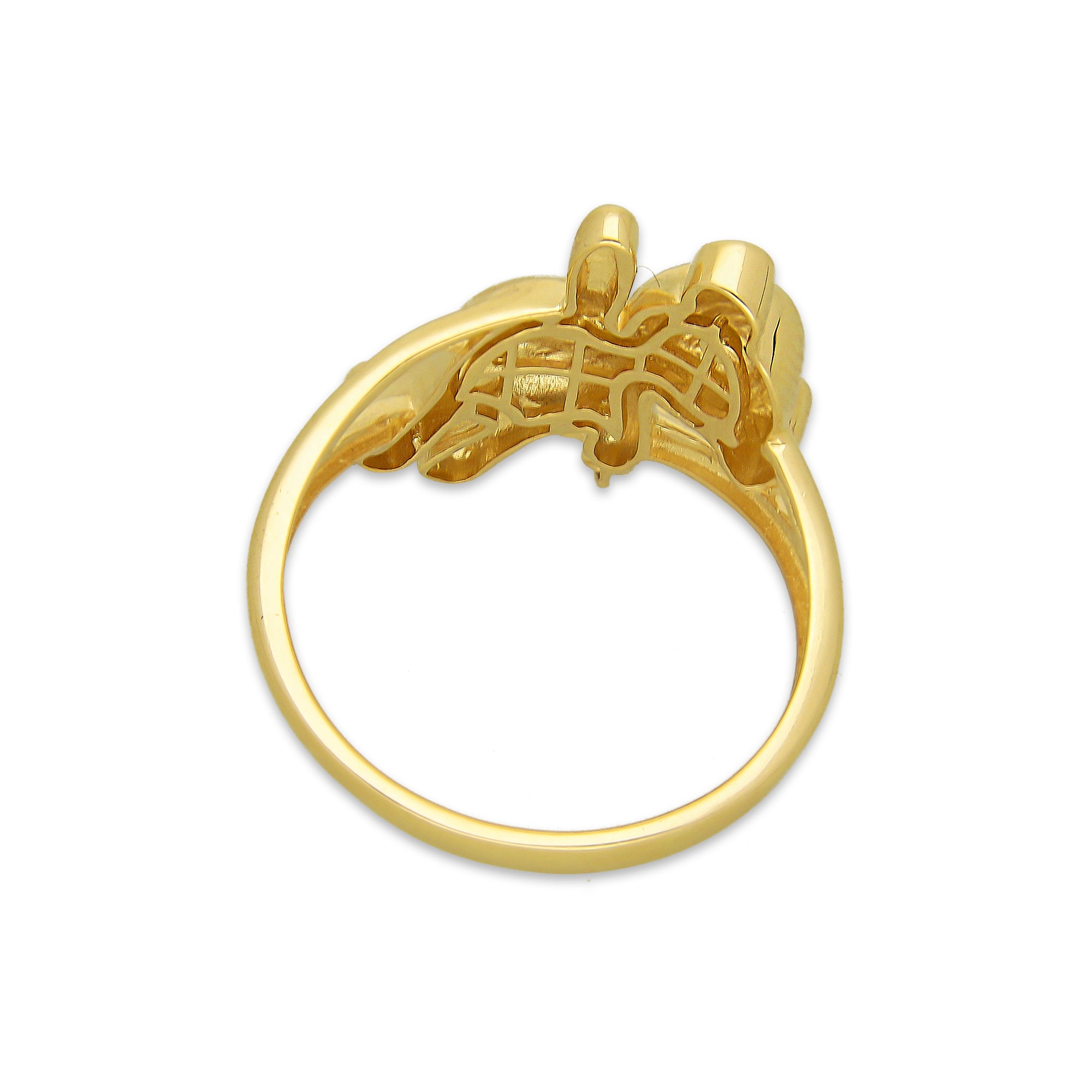 MR14AD044 Anillo Dama Oro Sólido 14K Modelo Oso Corazón Rojo con Osito Colgante