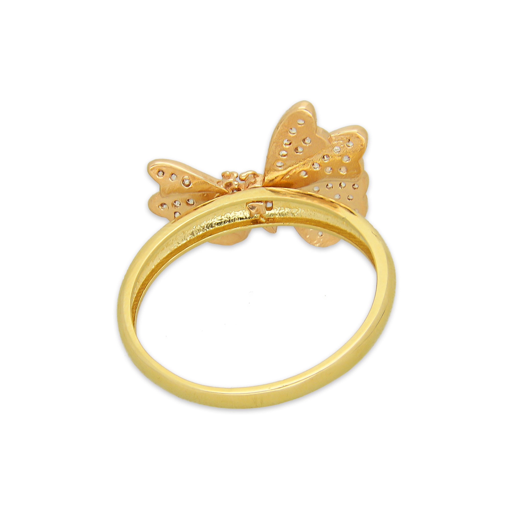 MR14AD045 Anillo Dama Oro Sólido 14K Modelo XV Años Mariposa